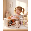 image:imageBABESIDE Portable Doll Wardrobe Storage Box for 1517cm Baby Doll Clothes with Hangers Telescopic Rod Doll Glasses Shoes Headphones Hat amp More  SpaceSaving and DustProof Design