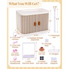 image:imageBABESIDE Portable Doll Wardrobe Storage Box for 1517cm Baby Doll Clothes with Hangers Telescopic Rod Doll Glasses Shoes Headphones Hat amp More  SpaceSaving and DustProof Design