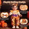 image:imageBABESIDE Halloween Reborn Baby Doll Clothes Set for 1722 Inch Dolls 5 Pcs Outfit with Romper BellBottom Pants Socks amp Headband Holiday Accessories for Pretend Play Doll Not Included