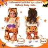 image:imageBABESIDE Halloween Reborn Baby Doll Clothes Set for 1722 Inch Dolls 5 Pcs Outfit with Romper BellBottom Pants Socks amp Headband Holiday Accessories for Pretend Play Doll Not Included
