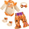 image:imageBABESIDE Halloween Reborn Baby Doll Clothes Set for 1722 Inch Dolls 5 Pcs Outfit with Romper BellBottom Pants Socks amp Headband Holiday Accessories for Pretend Play Doll Not Included