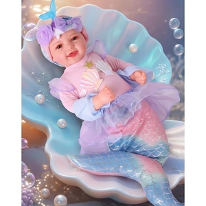 image:imageBABESIDE Mermaid Doll for Kids Realistic Newborn Baby Doll for Role PlayPink