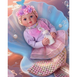 image:imageBABESIDE Mermaid Doll for Kids Realistic Newborn Baby Doll for Role PlayPurple