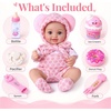 image:imageBABESIDE 12 Baby Doll Full Vinyl with Pink Bear Outfit Set amp Feeding Set