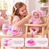 image:imageBABESIDE 12 Baby Doll Full Vinyl with Pink Bear Outfit Set amp Feeding Set