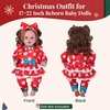 image:imageBABESIDE 3 Pcs Christmas Reborn Baby Doll Clothes Set for 1722 Inch Dolls Santa Outfit with Romper Pants amp Headband Holiday Reborn Babydoll Accessories for Girls Doll Not Included