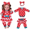 image:imageBABESIDE 3 Pcs Christmas Reborn Baby Doll Clothes Set for 1722 Inch Dolls Santa Outfit with Romper Pants amp Headband Holiday Reborn Babydoll Accessories for Girls Doll Not Included