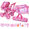 image:imageBABESIDE Baby Doll Stroller Fits Dolls up to 12 in with Crib amp Care Kit