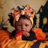 image:imageBABESIDE 6 Pcs Reborn Baby Doll Clothes Accessories Halloween Pumpkin Pattern for 17 22 Inch Baby Doll Witch Costume Clothes Outfits with Headband and Bag Black amp Orange