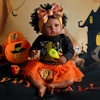 image:imageBABESIDE 6 Pcs Reborn Baby Doll Clothes Accessories Halloween Pumpkin Pattern for 17 22 Inch Baby Doll Witch Costume Clothes Outfits with Headband and Bag Black amp Orange