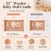 image:imageBABESIDE Wooden Baby Doll Crib for Doll Up to 22 Inch Bed with Bedding Set