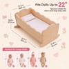 image:imageBABESIDE Wooden Baby Doll Crib for Doll Up to 22 Inch Bed with Bedding Set