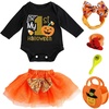 image:imageBABESIDE 6 Pcs Reborn Baby Doll Clothes Accessories Halloween Pumpkin Pattern for 17 22 Inch Baby Doll Witch Costume Clothes Outfits with Headband and Bag Black amp Orange
