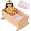 image:imageBABESIDE Wooden Baby Doll Crib for Doll Up to 22 Inch Bed with Bedding Set