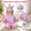 image:imageBABESIDE 17 Inch Reborn Baby Doll Girl Unicorn Outfit with Blue Eyes