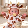 image:imageBABESIDE Baby Doll 15 Inch Realistic Baby Doll with Strawberry Cow Outfit