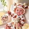 image:imageBABESIDE Baby Doll 15 Inch Realistic Baby Doll with Strawberry Cow Outfit