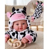 image:imageBABESIDE Baby Doll 17inch Large Realistic Soft Baby Doll with Vest OutfitBlack  White Cow Print