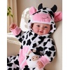 image:imageBABESIDE Baby Doll 17inch Large Realistic Soft Baby Doll with Vest OutfitBlack  White Cow Print