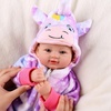 image:imageBABESIDE Baby Doll 17inch Large Realistic Soft Baby Doll with Vest OutfitPurple Pastel Unicorn