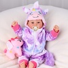 image:imageBABESIDE Baby Doll 17inch Large Realistic Soft Baby Doll with Vest OutfitPurple Pastel Unicorn
