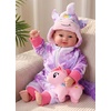 image:imageBABESIDE Baby Doll 17inch Large Realistic Soft Baby Doll with Vest OutfitPurple Pastel Unicorn