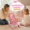 image:imageBABESIDE Baby Doll Stroller with Storage Basket 10 Pcs Doll Accessories