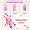 image:imageBABESIDE Baby Doll Stroller with Storage Basket 10 Pcs Doll Accessories
