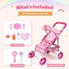 image:imageBABESIDE Baby Doll Stroller with Storage Basket 10 Pcs Doll Accessories