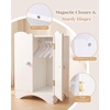 image:imageWooden Baby Dolls Closet with 10 Hangers amp Shelf 1216 Inch Doll Wardrobe for Baby Doll Clothes Storage Magnetic Closure amp Easy Assembly Baby Doll Accessories Furniture1218 Inch