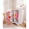 image:imageWooden Baby Dolls Closet with 10 Hangers amp Shelf 1216 Inch Doll Wardrobe for Baby Doll Clothes Storage Magnetic Closure amp Easy Assembly Baby Doll Accessories Furniture1218 Inch