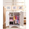 image:imageWooden Baby Dolls Closet with 10 Hangers amp Shelf 1216 Inch Doll Wardrobe for Baby Doll Clothes Storage Magnetic Closure amp Easy Assembly Baby Doll Accessories Furniture1218 Inch