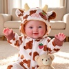 image:imageBABESIDE Baby Doll 15 Inch Realistic Baby Doll with Strawberry Cow Outfit