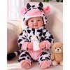 image:imageBABESIDE Baby Doll 17inch Large Realistic Soft Baby Doll with Vest OutfitBlack  White Cow Print