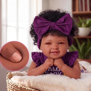 image:imageBABESIDE 17 Inch Reborn Baby Dolls Black Girl with Vinyl and Cloth Body