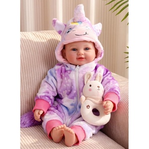 image:imageBABESIDE Baby Doll 17inch Large Realistic Soft Baby Doll with Vest OutfitPurple Pastel Unicorn