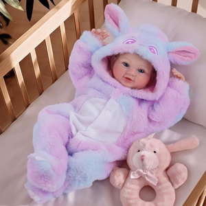 image:imageBABESIDE Baby Doll 17inch Large Realistic Soft Baby Doll with Vest OutfitRainbow