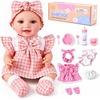 image:imageBABESIDE 12 Baby Doll Set with 2 Outfits Feeding Accessories amp Pacifier