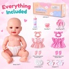 image:imageBABESIDE 12 Baby Doll Set with 2 Outfits Feeding Accessories amp Pacifier