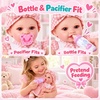 image:imageBABESIDE 12 Baby Doll Set with 2 Outfits Feeding Accessories amp Pacifier