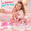 image:imageBABESIDE 12 Baby Doll Set with 2 Outfits Feeding Accessories amp Pacifier