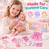 image:imageBABESIDE 12 Baby Doll Set with 2 Outfits Feeding Accessories amp Pacifier