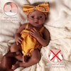 image:imageBABESIDE Silicone Baby Doll 16 Inch Black Weighted Realistic Baby Doll