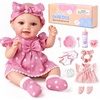 image:imageBABESIDE 12 Baby Doll Set with 2 Outfits Feeding Accessories amp Pacifier