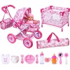 image:imageBABESIDE Baby Doll Accessories with 12 Inch Doll Stroller amp Doll Crib
