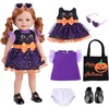 image:imageBABESIDE Reborn Baby Doll Clothes Halloween Outfit6 Pcs Costume Set with Cat Dress Pumpkin Bag Flutter Sleeve Shirt Shoes amp Doll Accessories  Fits Up to 16 Inch Dolls Gift for Girls Age 3