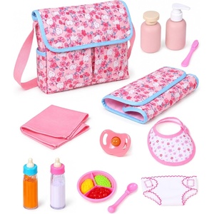 image:imageBABESIDE 13 Pcs Baby Doll Diaper Bag 1215 Inch Baby Doll Accessories Set Pretend Play Gift for Girls Ages 3